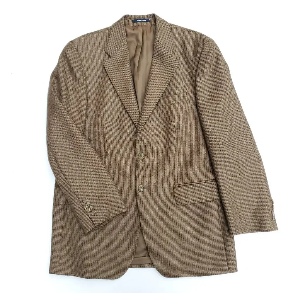 Ralph Lauren Ivy Prep Brown Houndstooth Classic Wool Blazer Sport Jacket 40R
